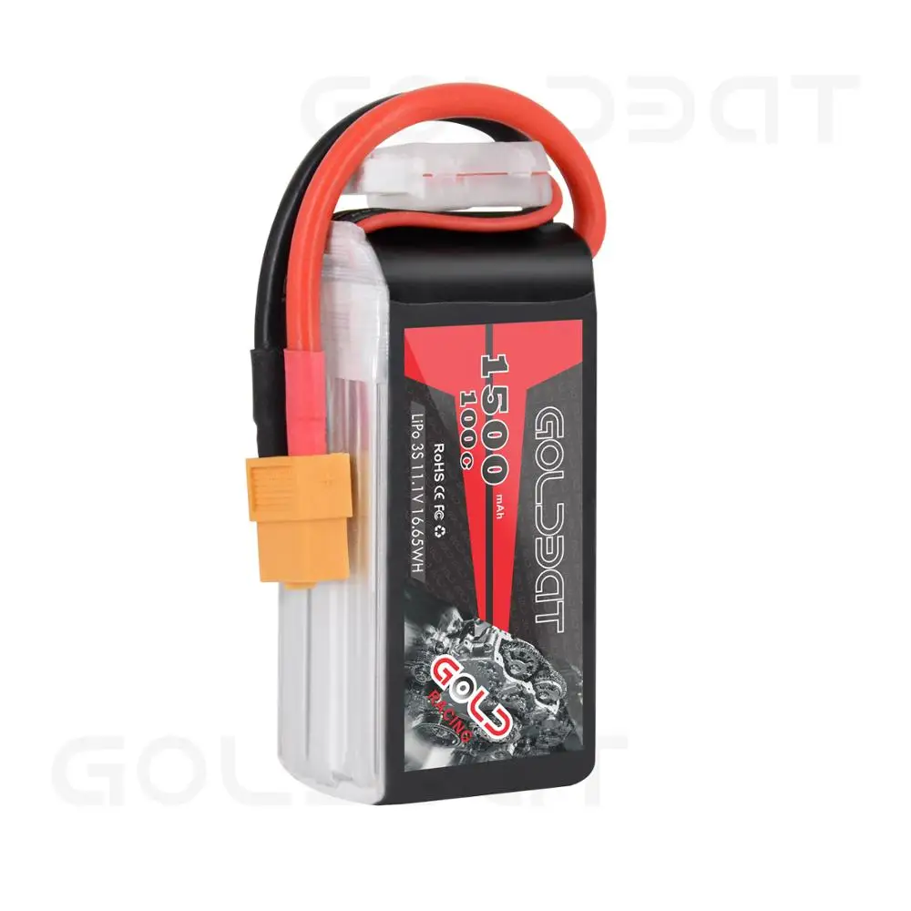 2 шт. GOLDBAT 1500mAh 11,1 v Lipo батарея для fpv батареи Lipo 11,1 V 3S 100C батарея lipo для дрона с XT60 разъемом для fpv heli