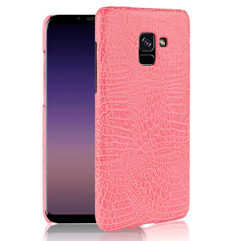 Чехол для Samsung A5 2018 Жесткий ПК с крокодиловым лицевым покрытием + задняя крышка из