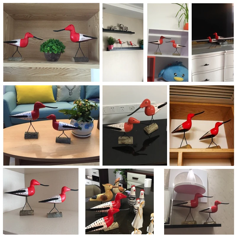 2 шт. скандинавские деревянные фигурки морских птиц украшения для дома любовь