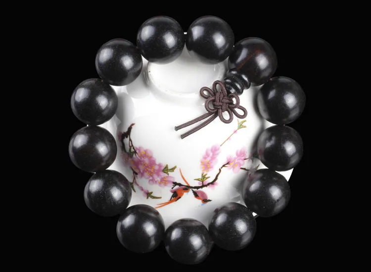 Браслет из натурального черного сандалового дерева в этническом стиле 12 15 18 20 мм браслет с объемными