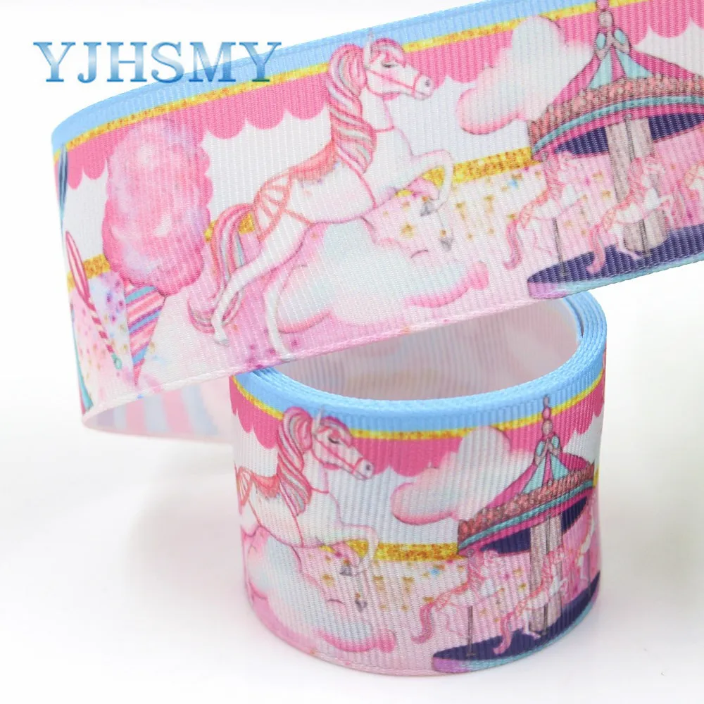 YJHSMY I-19426-1099 38 мм 10 ярдов Мультяшные ленты термопечать grosgrain аксессуары для одежды