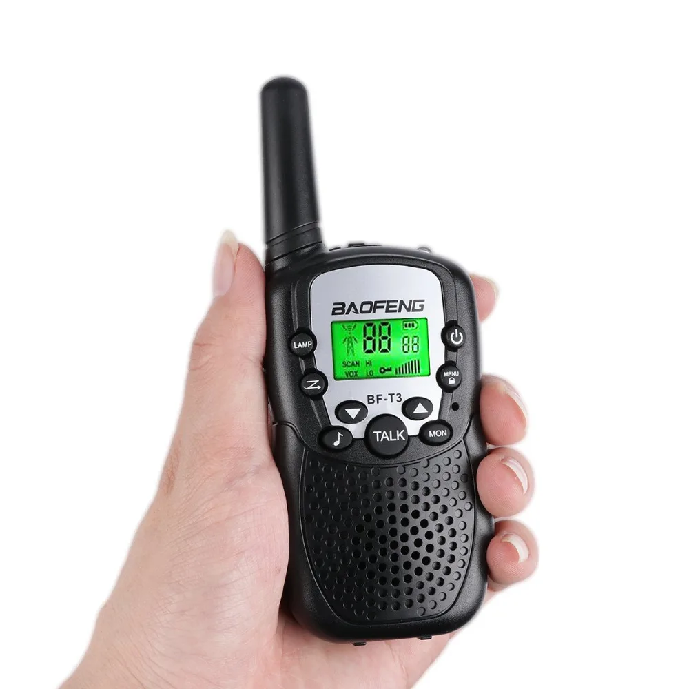 2Pcs BaoFeng T3 Mini Walkie Talkie Outdoor  children's iInterphones 0.5W 8/22CH LCD Display Handheld Two-way Radio Transceiver