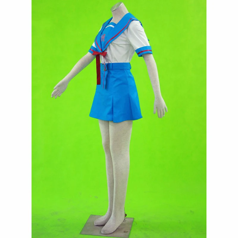 Ainclu/бесплатная доставка синяя школьная форма для девочек susumiya Haruhi no Yuuutsu костюм