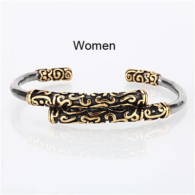 Women Gold Mcllroy Браслет-манжета/для женщин/мужчин/открытый/золотой браслет из нержавеющей стали браслет геометрический ретро пара ювелирные изделия для Валентина Викинг - Окраска металла: Women Gold