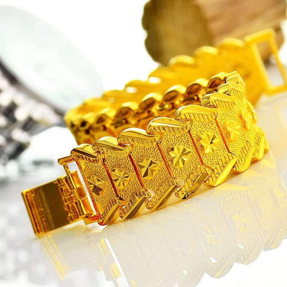 Браслет с резными сердечками для мужчин и женщин толстая цепь широкими звеньями