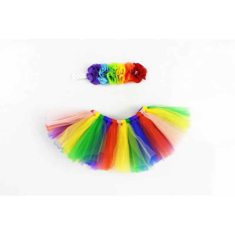 Реквизит для фотосъемки новорожденных детская Радужная принцесса юбка пачка и