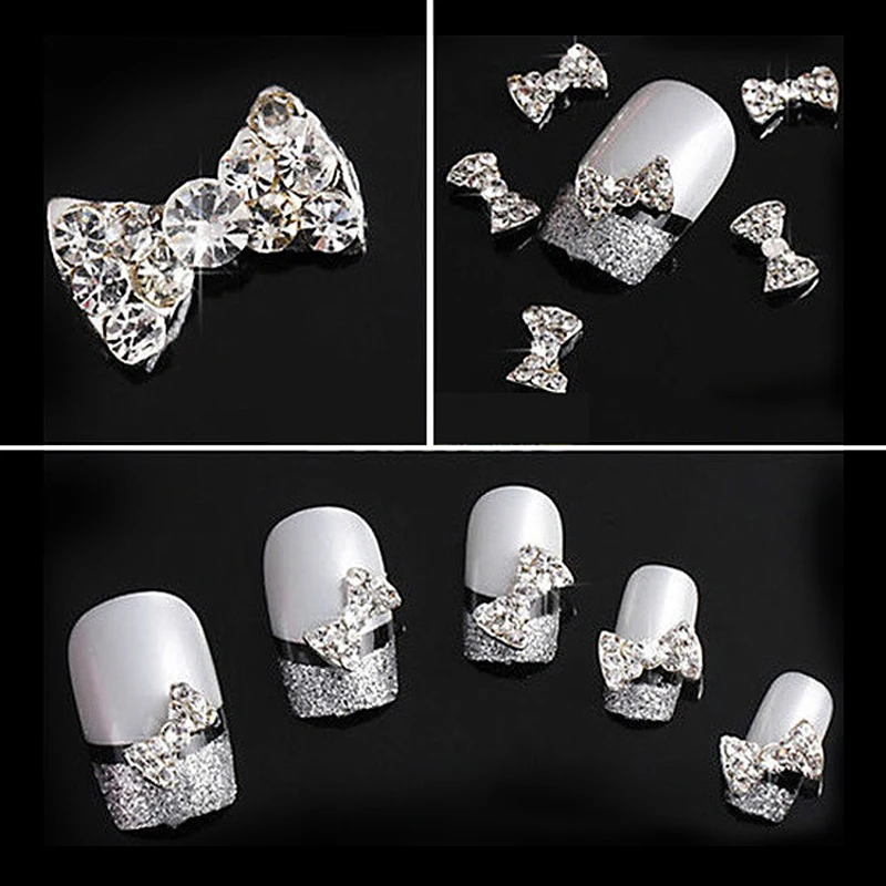 3D ногтей Луки Nail Art украшения со стразами сплав прелести ювелирные на ногти салон