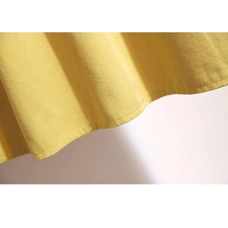 Юбка Женская средней длины до колен, желтая плиссированная юбка-трапеция с завышенной талией, с карманами и поясом, в студенческом стиле, ве... от AliExpress WW