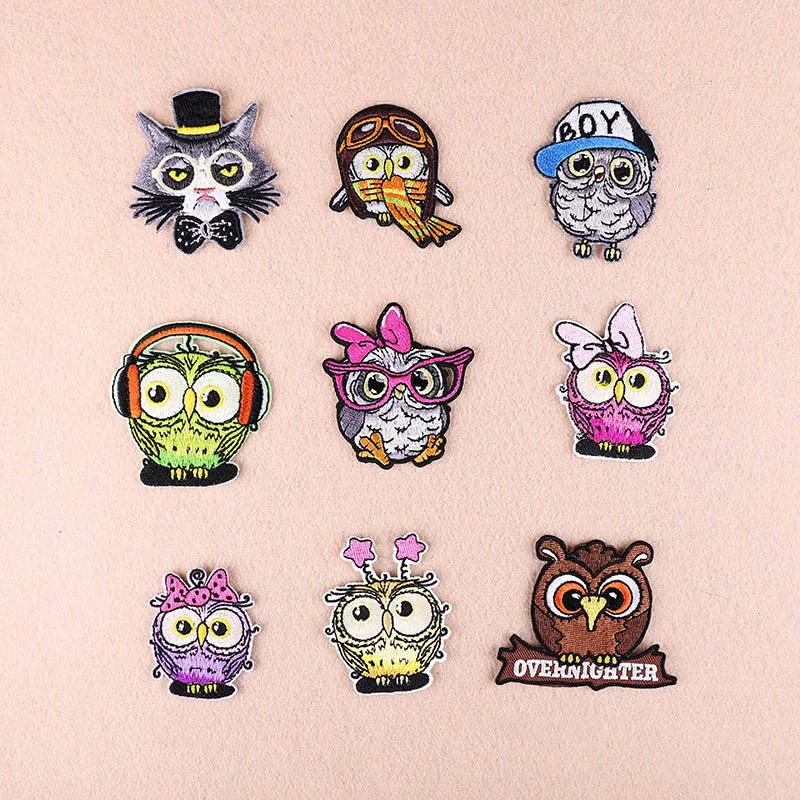 1 шт. вышивка Совы патч теплопередача утюжок на пришивке патчи для одежды Сделай