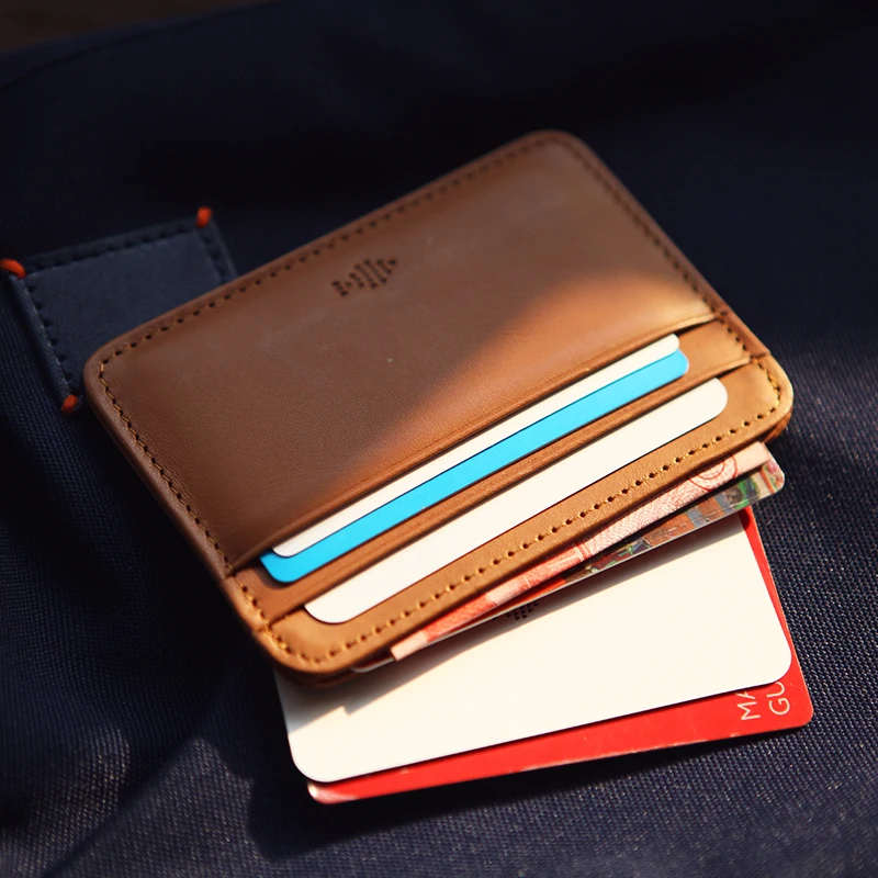 LANSPACE кожаный мужской держатель для карт брендовый кошелек ручной работы