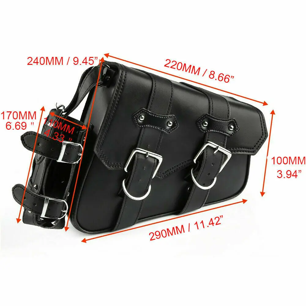Универсальная левая и правая кожаная бутылка мотоциклетная боковая багажная