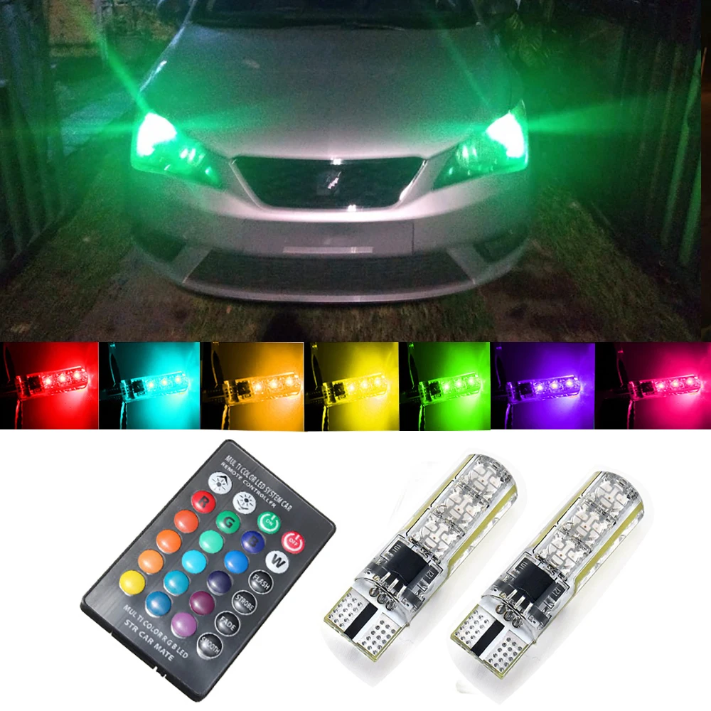 2x T10 W5W LED Canbus RGB автомобильные габаритные огни для Mitsubishi Lancer 9 10 I200 Pajero 4 Sport Grandis Colt ASX