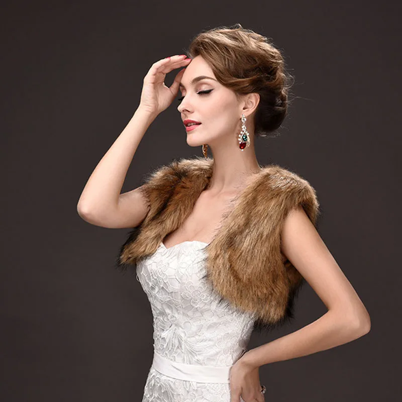 1 шт. свадебная шаль из искусственного меха бесплатная доставка|evening bolero|bridal wrapsfaux