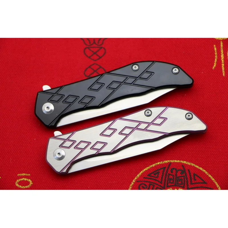

LOVOCOO H3008 Flipper folding knife D2 steel TC4 Titanium handle outdoor camping Tactics hunting pocket fruit Knives