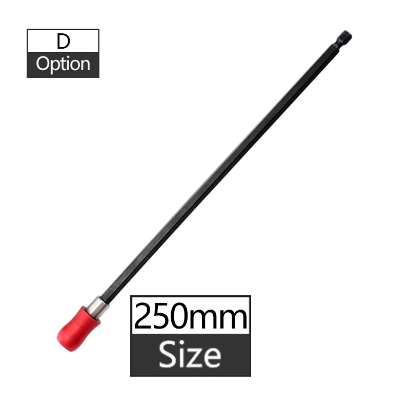 250mm 1/" Магнитный Держатель для бит 60-300 мм Отвертка Держатель для сверла шестигранный хвостовик Магнитный удлинитель для сверла для винта - Цвет: 250mm