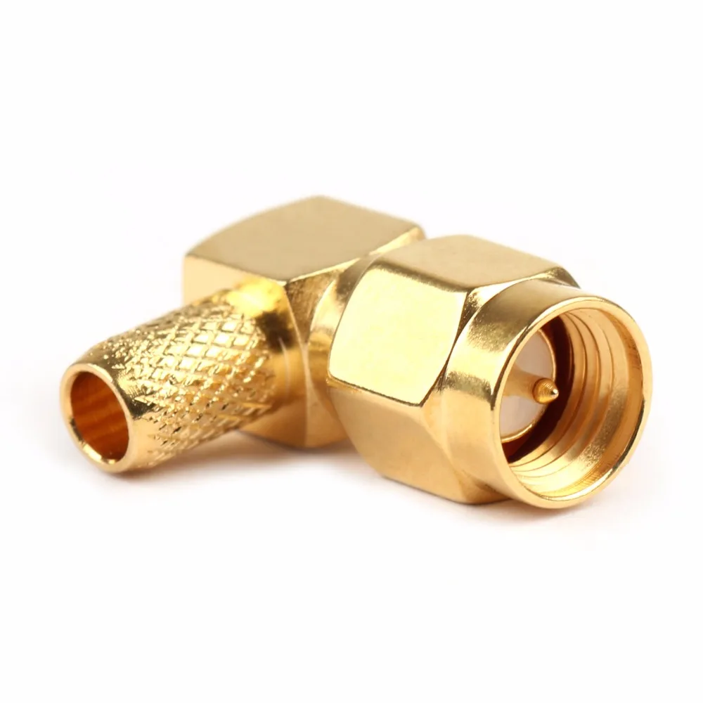 Areyourshop SMA штекер прямоугольный штырь обжимной для RG58 RG142 RG400 LMR195 кабель RF 10 шт.