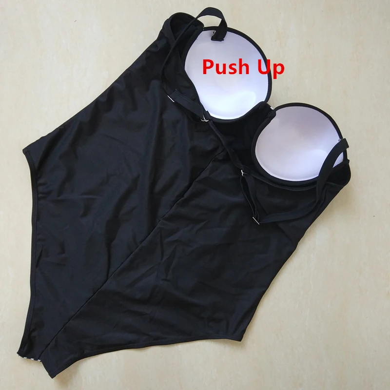 Bkning 4XL 5XL большой Размеры костюмы с лифом эффектом пуш ап купальники Для женщин