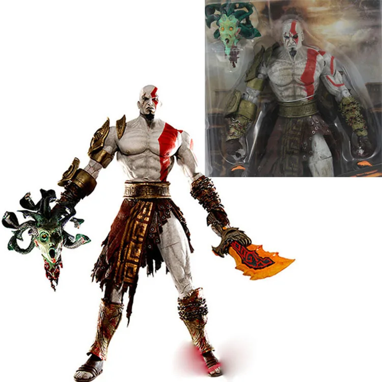 7 5 дюймов NECA God of War Kratos в золотой флисовой броне с головой Medusa ПВХ розничная