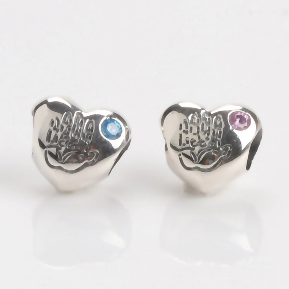 Горячая Распродажа цвет серебра талисман бусины простые ручная любовь сердце