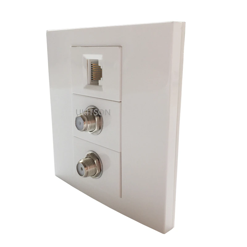Гнездо-гнездо CAT6 RJ45 LAN с 2 F головкой ТВ разъем D Лицевая панель 86x86 мм | Электроника