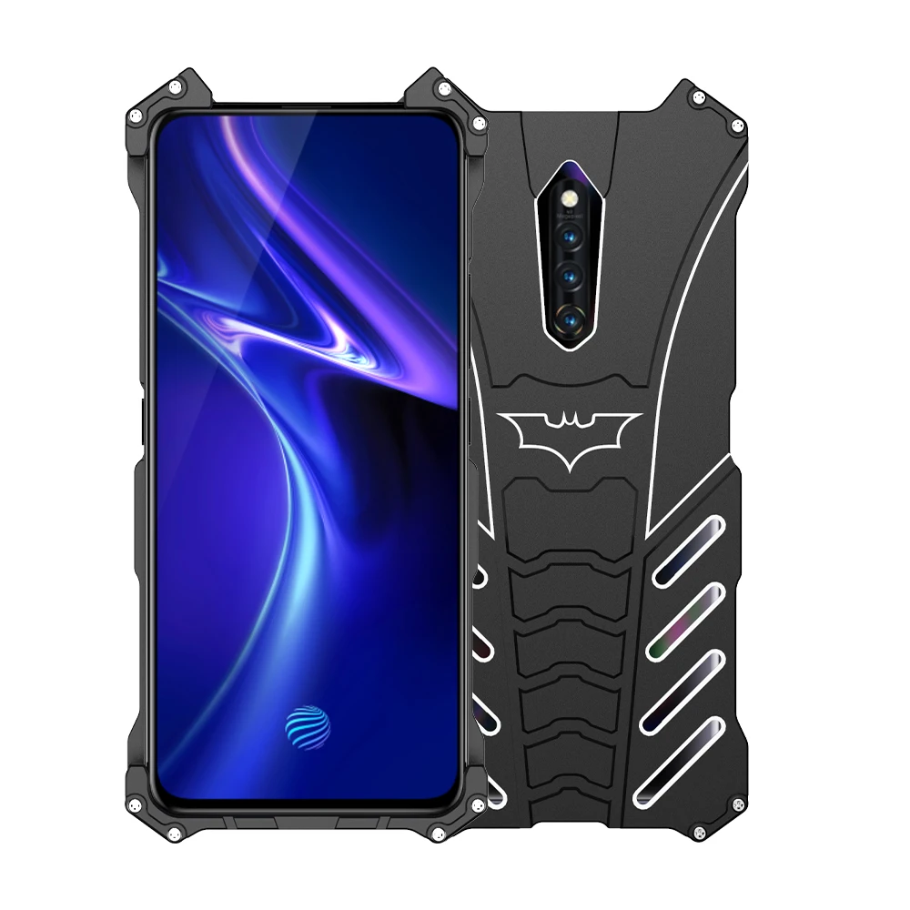 R-JUST ЧЕХОЛ ДЛЯ VIVO X27 IQOO BATMAN Luxury Doom Heavy Duty Armor металлические алюминиевые чехлы для