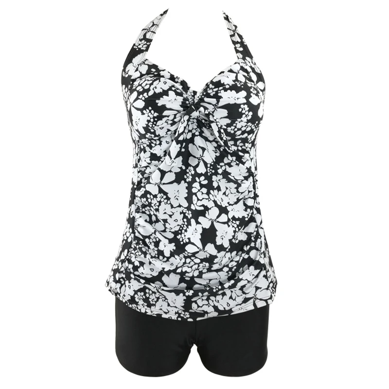 Swimwear Plus size Tankini Women Swimsuit 2019 Big Size Female Retro Swim Suit With Shorts Bathing Two piece Bather Beach | Спорт и