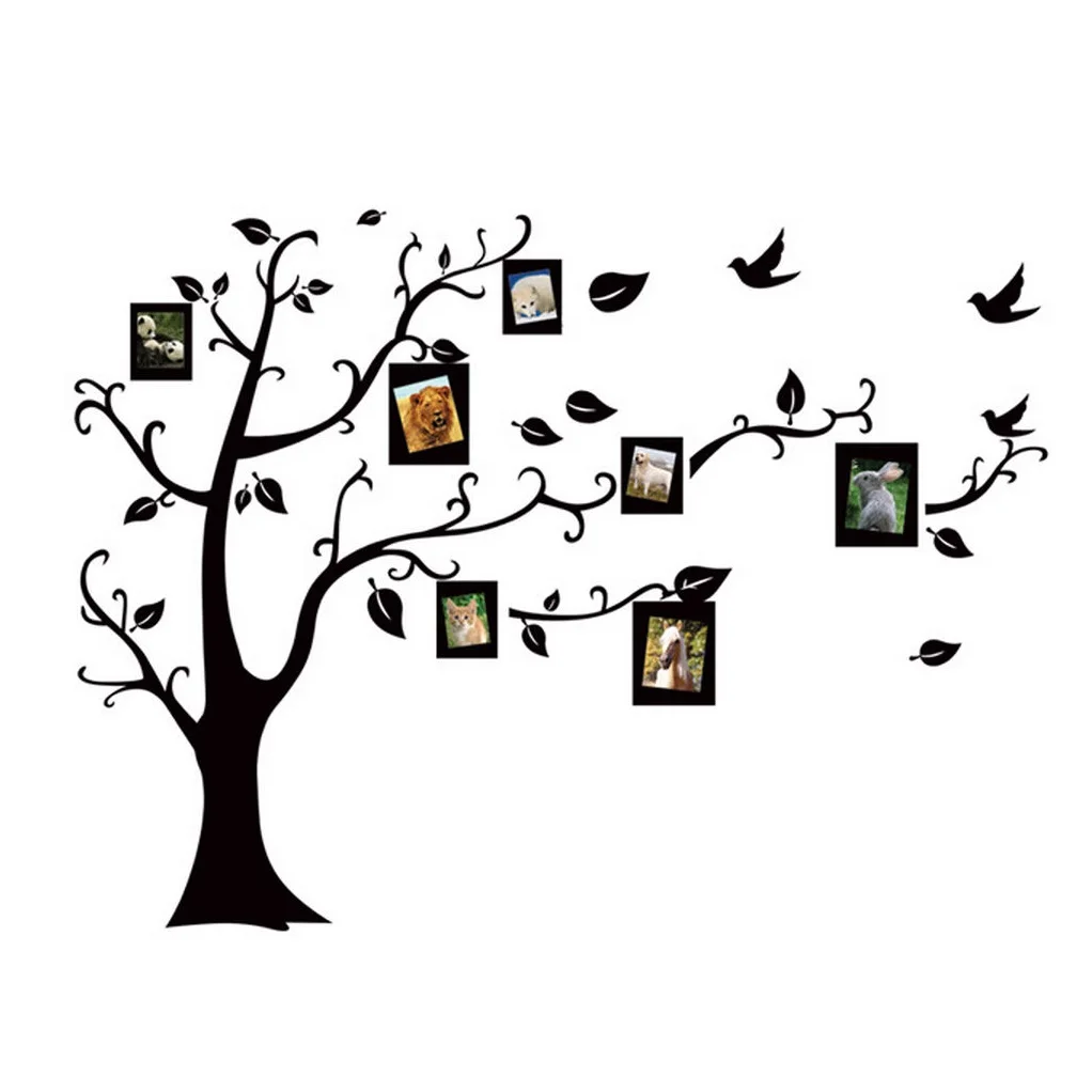 Большая семейная фоторамка Дерево Птица искусство наклейки домашний декор|home