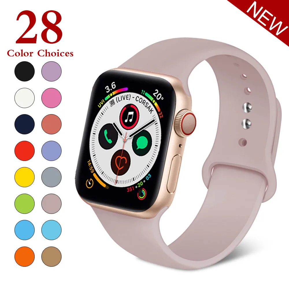 Спортивный мягкий силиконовый сменный ремешок 38 мм от mu sen для Apple Watch версии 1, 2, ремешок 42 мм на запястье, ремешок для iWatch Sport - Цвет ремешка: Sand powder