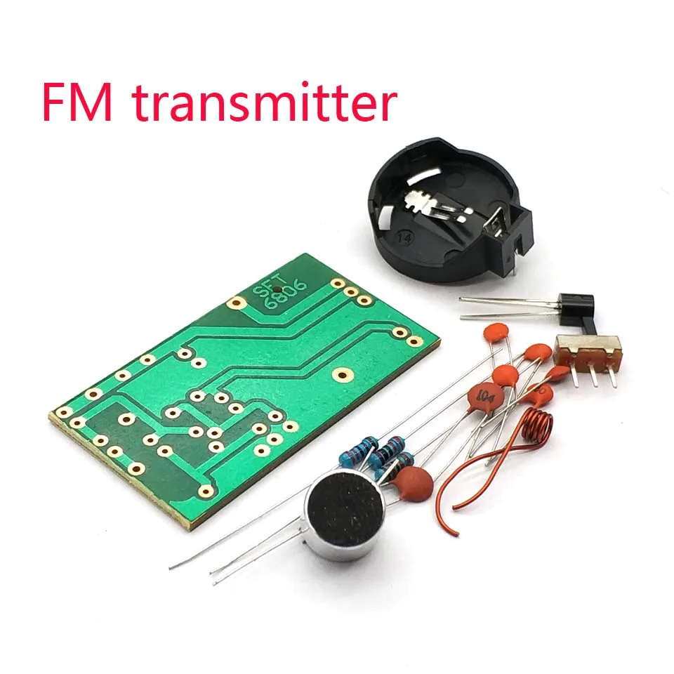 

Simple FM wireless microphone FM transmitter board parts electronic training radio diy kit FM microphone transmitter