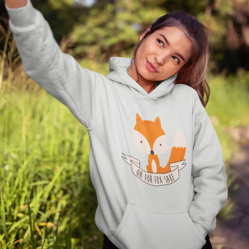 Толстовка Pun Oh For Fox Sake, толстовки большого размера, уличная одежда, толстовки, женские трендовые хлопковые с принтом, белый пуловер с длинным рукавом, худи