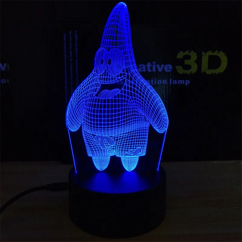 3d-лампа в виде Патрика звезды романтический акриловый Настольный светильник с
