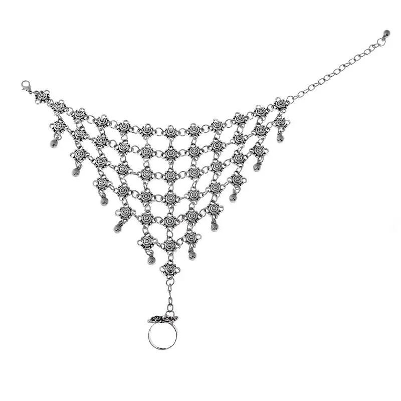 Fashion Silver Color Tone Slave Handle Finger Bracelet Handmade Boho Gypsy Ethnic Bracelets For Women Vintage Jewelry | Украшения и