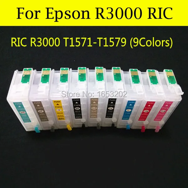 Чернильный картридж с заправкой 9 цветов для Epson T1571-T1579/157XL принтера R3000 чипом ARC |