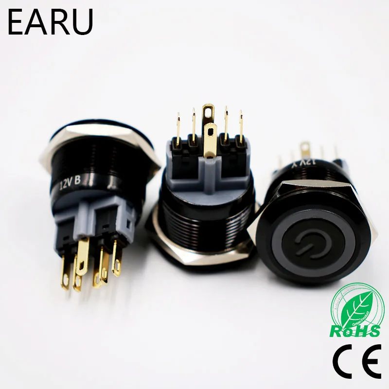 22 мм алюминиевая черная металлическая подсветка для двигателя автомобиля ПК Power