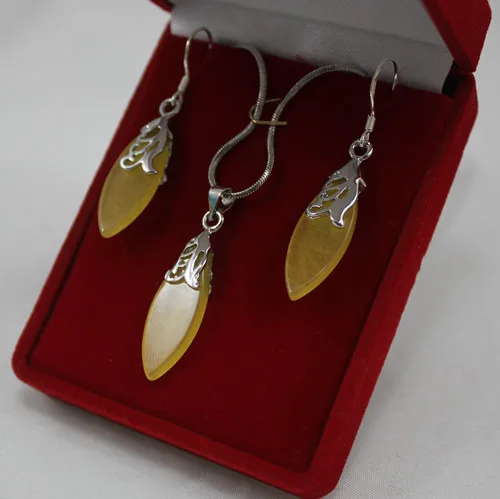 Женский ювелирный комплект из колье и серёг с натуральным камнем|jewelry earring box|earring