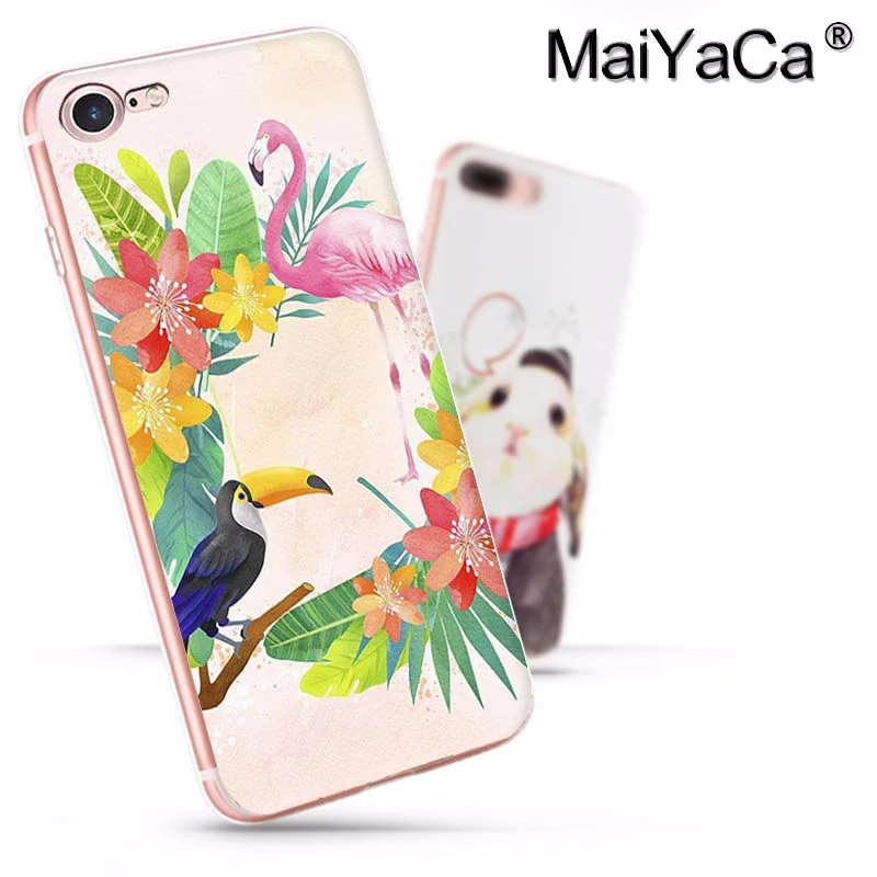 Чехол для телефона MaiYaCa Tropical forest animals Toucan и flamingo iphone SE 2020 11 pro 8 7 66S Plus X 5S XR XS MAX |