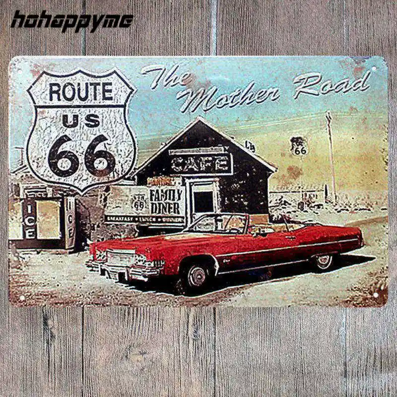 Плакат Route 66 Декор металлический знак украшение жестяные пластины ретро