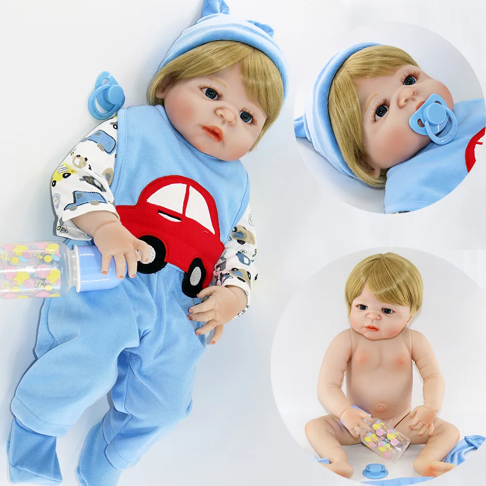 23inch 57cm Baby boy Reborn full silicone Dolls Kids Toy lifelike doll Real Life baby reborn Alive Doll bathe Hot sale toys | Игрушки и