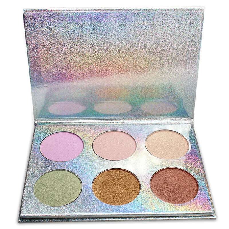 

6 Color Glow Kit No Label Highlighter Makeup Cosmetics Contour Palette Face Highlighter Foundation Concealer Powder Palette