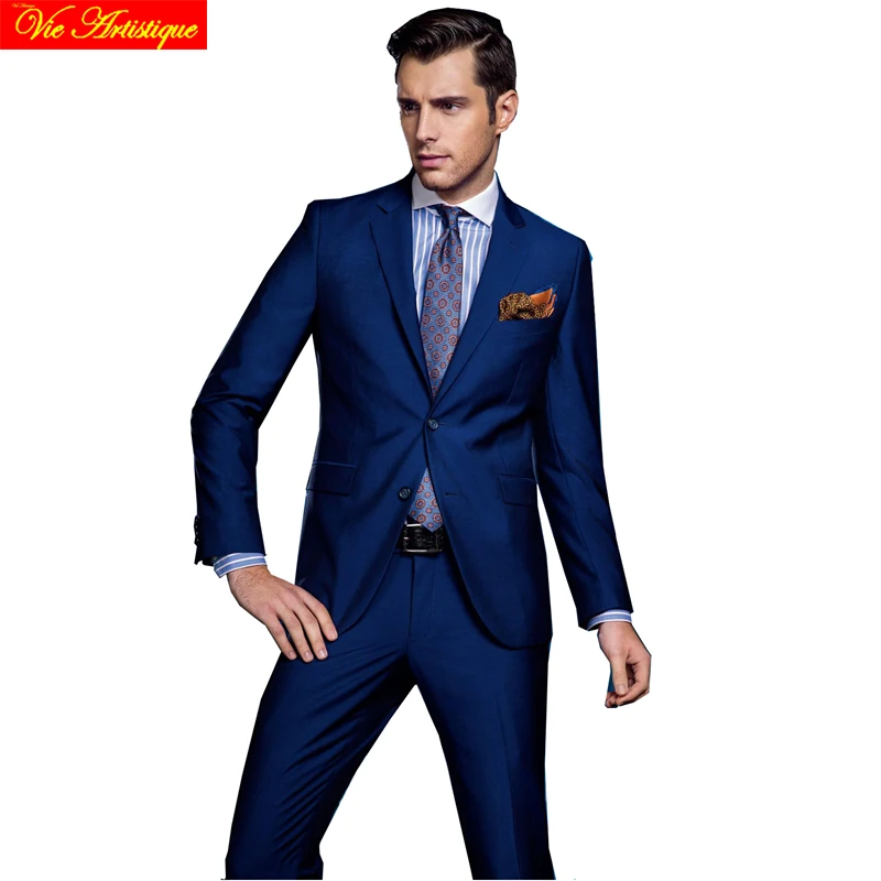 

Мужской костюм с жилетом homme mariage, свадебные костюмы для мужчин, облегающие костюмы из 3 предметов, 2018, костюмы на заказ, темно-синий, черный, с...