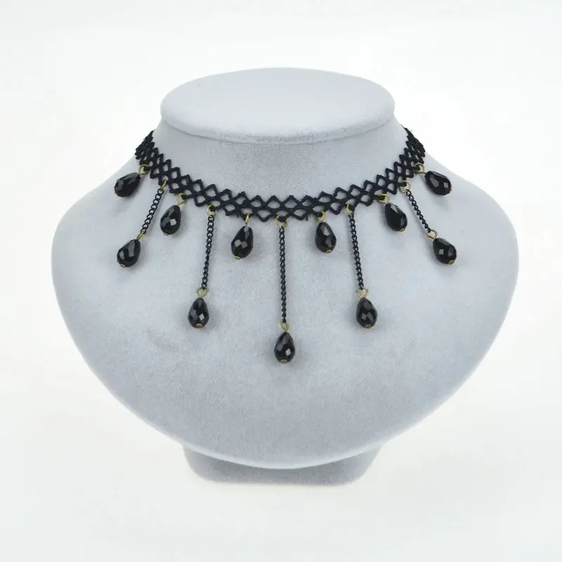 Новое поступление 2017 черная кисточка с кристаллами в богемном стиле цепочка