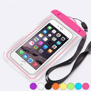 Прозрачная водонепроницаемая сумка для плавания JDENKE, мобильный телефон, светящаяся, с ремешком, чехол для плавания на открытом воздухе, для сотового телефона 3,5-6 дюймов