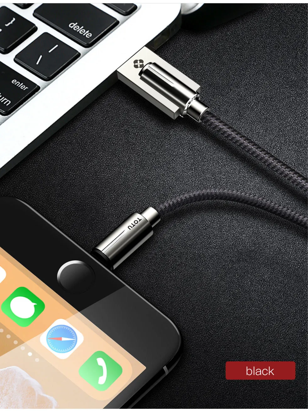 TOTU USB кабель для iPhone кабель для быстрой зарядки зарядное устройство кабель для iPhone X/Xs/Max 8 7 6 6s 5 USB кабель для передачи данных из цинкового сплава Кабо