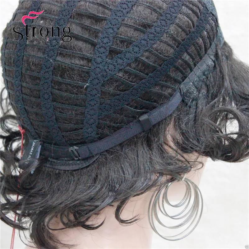 StrongBeauty короткие мягкие взъерошенные кудри парик Рыжий, темно-коричневый полный синтетические парики для женщин