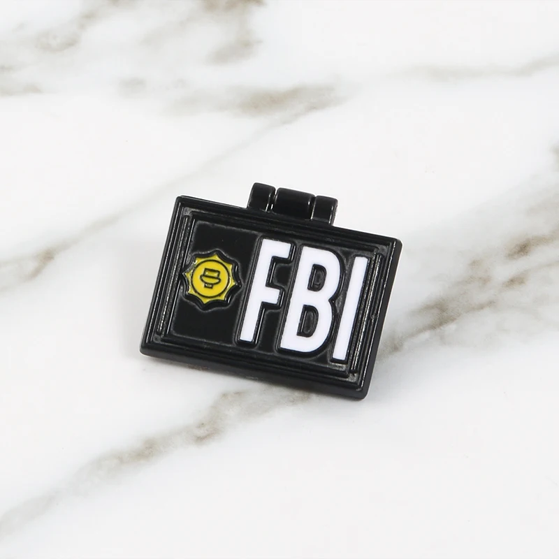 QIHE JEWELRY FBI Pins Fox Mulder ID Card Brooches Enamel pins Lapel pins Badges Movie Jewelry Brooches for Geek images - 6