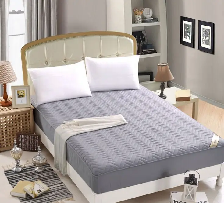 Цельный стеганый защитный матрас эпонж одиночный двойной Королевский