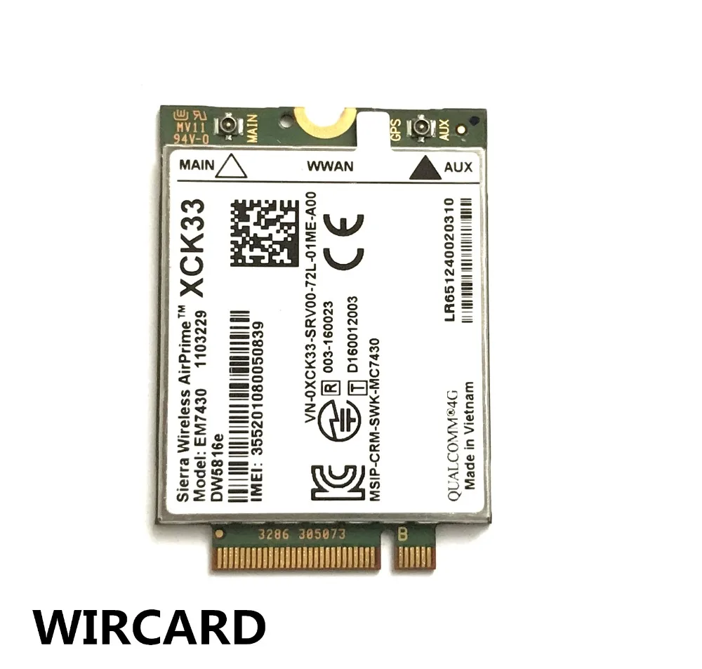 WIRCARD для EM7430 DW5816e GOBI6000 cat6 300M 4G LTE WWAN 7280 7285 7290 7389 7390 7480 E7470|3G модемы| |