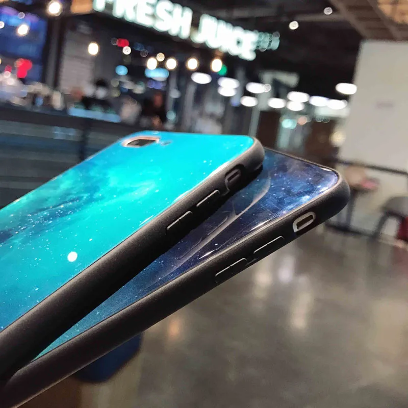 Jiban для IPhone X 6S 7 8 плюс роскошный звездное небо луны и звезд Горный пейзаж зеркало