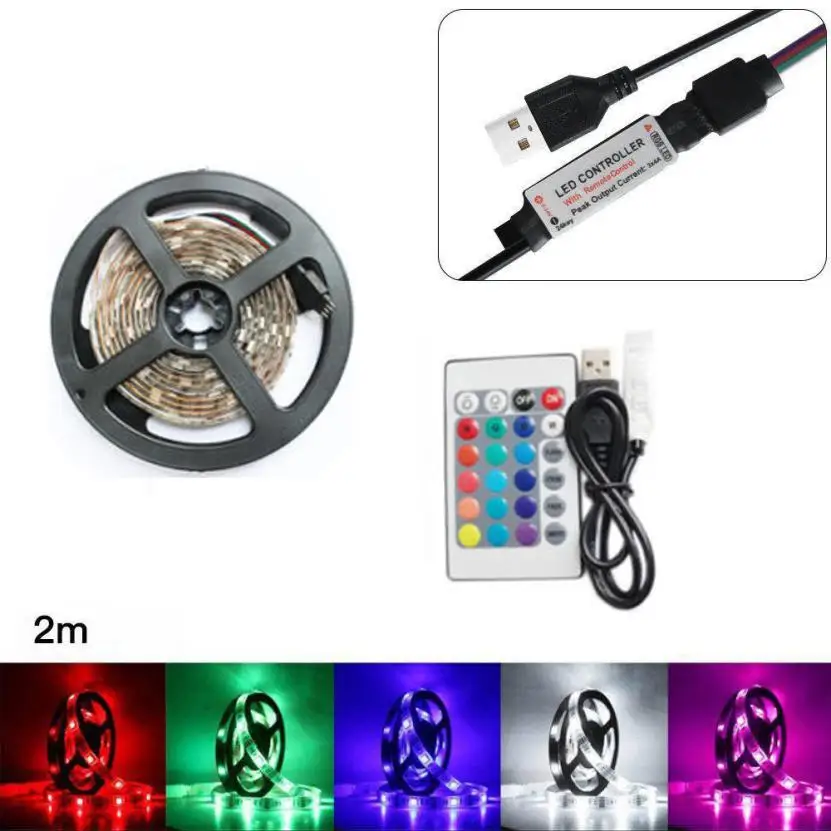 MUQGEW 5V 5050 Светодиодная лента 50 200 см USB для телевизора Лампа задней панели 5050RGB