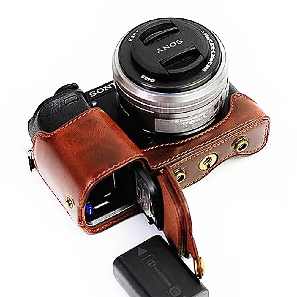 Чехол для цифровой камеры из ПУ кожи чехол с плечевым ремнем Sony A6100 A6400 A6300